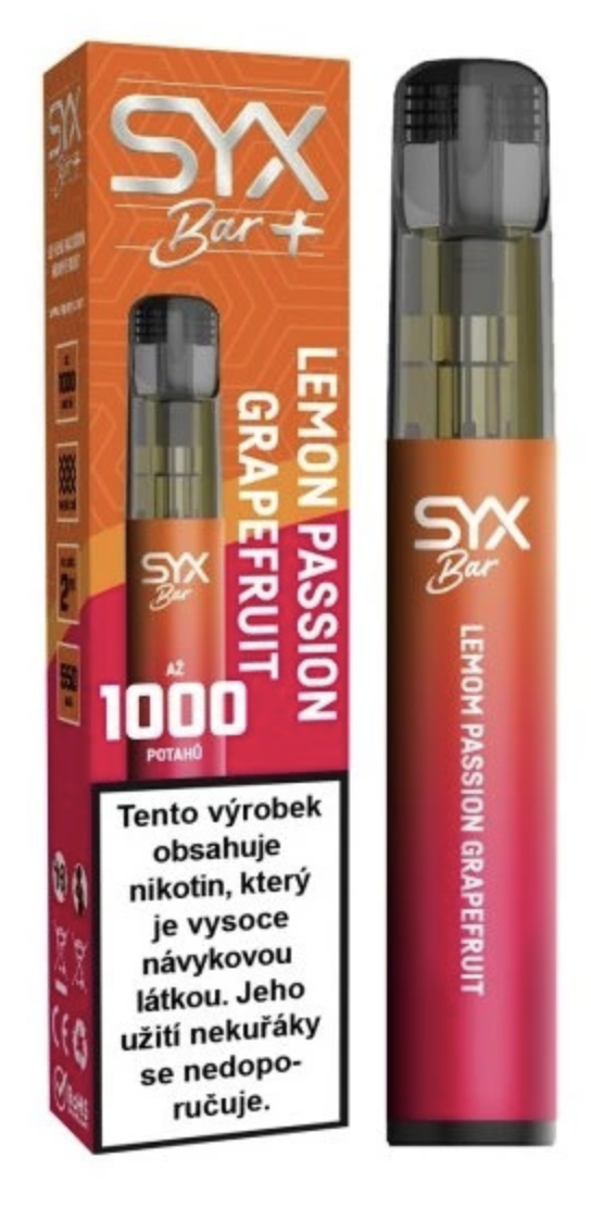SYX BAR jednorázová e-cigareta Passion Grapefruit