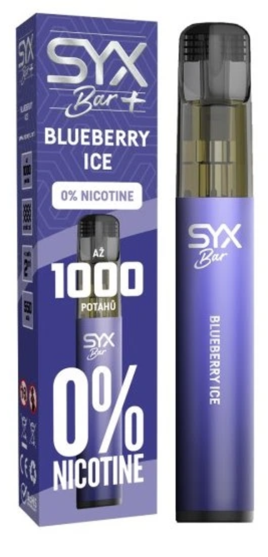 SYX BAR jednorázová e-cigareta Blueberry Ice 0mg
