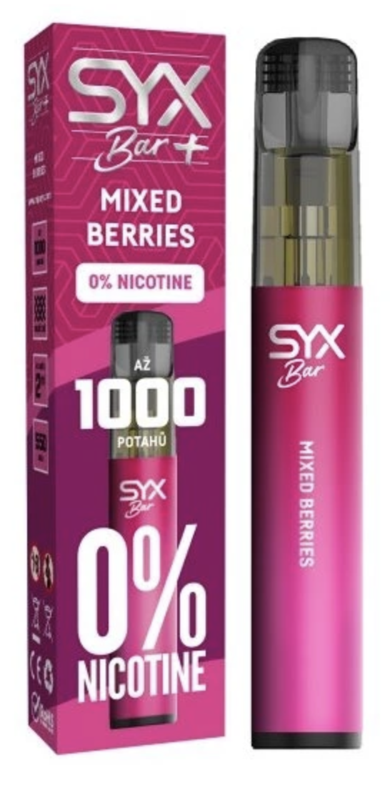 SYX BAR jednorázová e-cigareta Mixed Berries 0mg