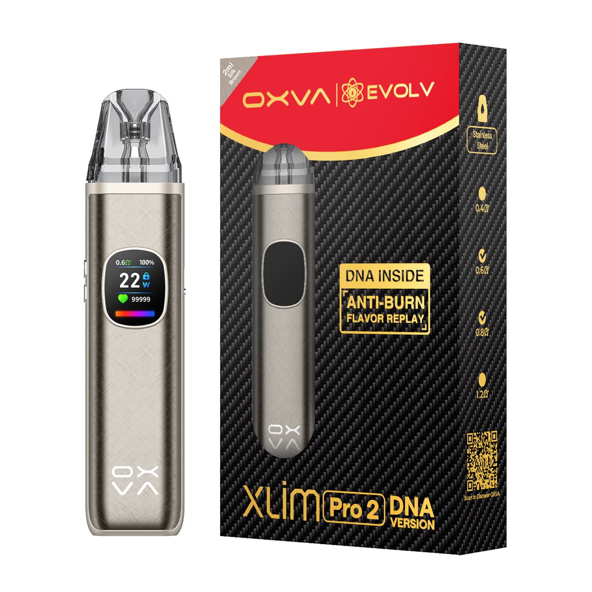 OXVA Xlim Pro 2 DNA Pod Kit Barva: Silk Brown (obrázek 49)