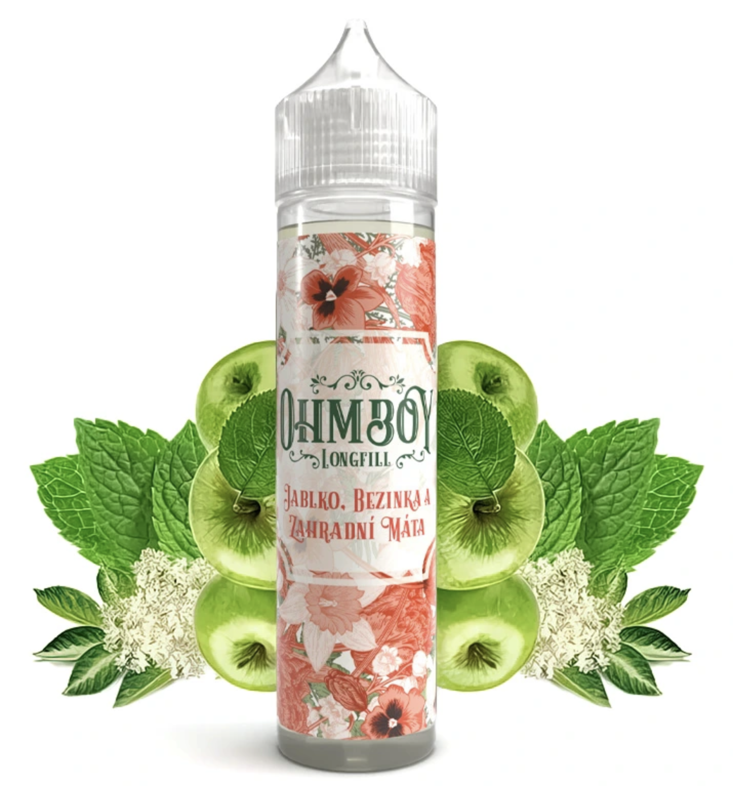Příchuť Ohmboy Volume ll S&amp;V: Apple Elderflower &amp; Garden Mint (Jablko, bezinka, máta) 10ml