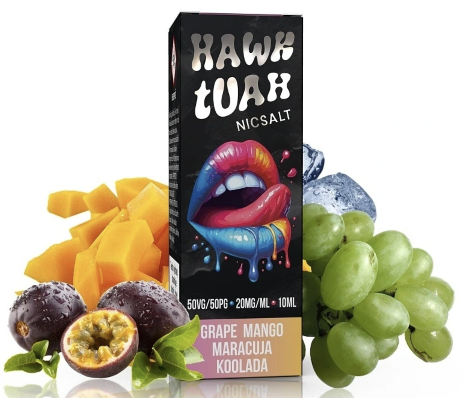 Hawk Tuah Salt - Grape Mango Maracuja Koolada (Chladivá exotická směs) 10ml 20mg