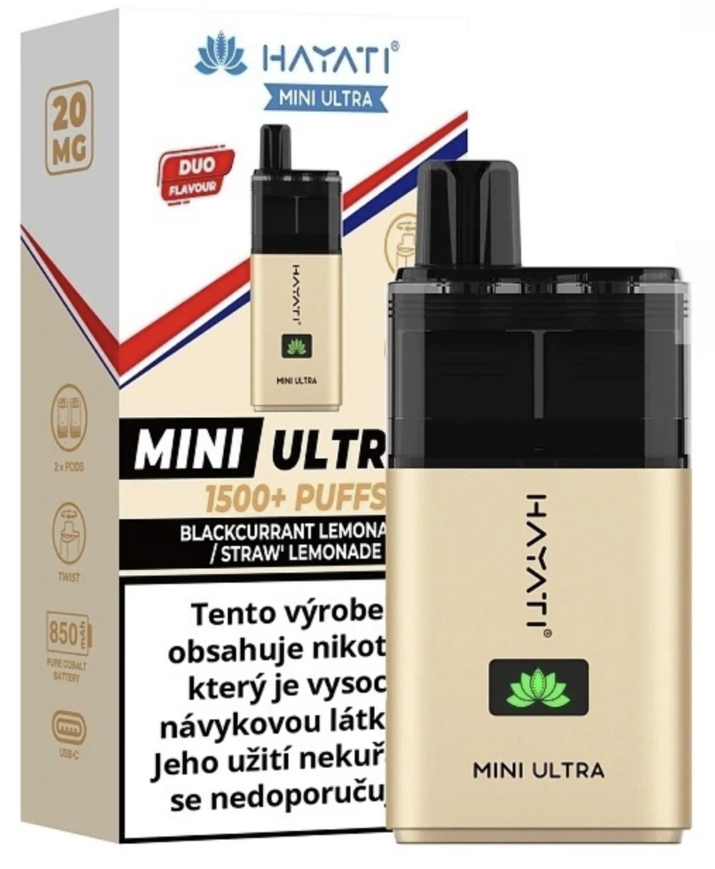 Hayati Mini Ultra 1500 - Blackcurrant Lemonade/Strawberry Lemonade 20mg