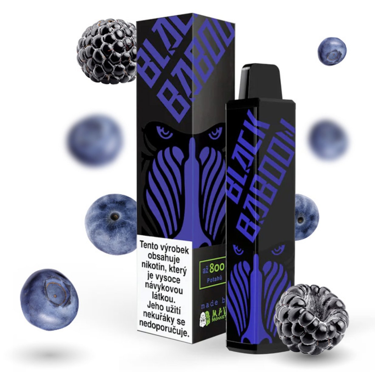 Black Baboon jednorázová e-cigareta - Black Berg (Tmavé bobulovité plody) 16mg