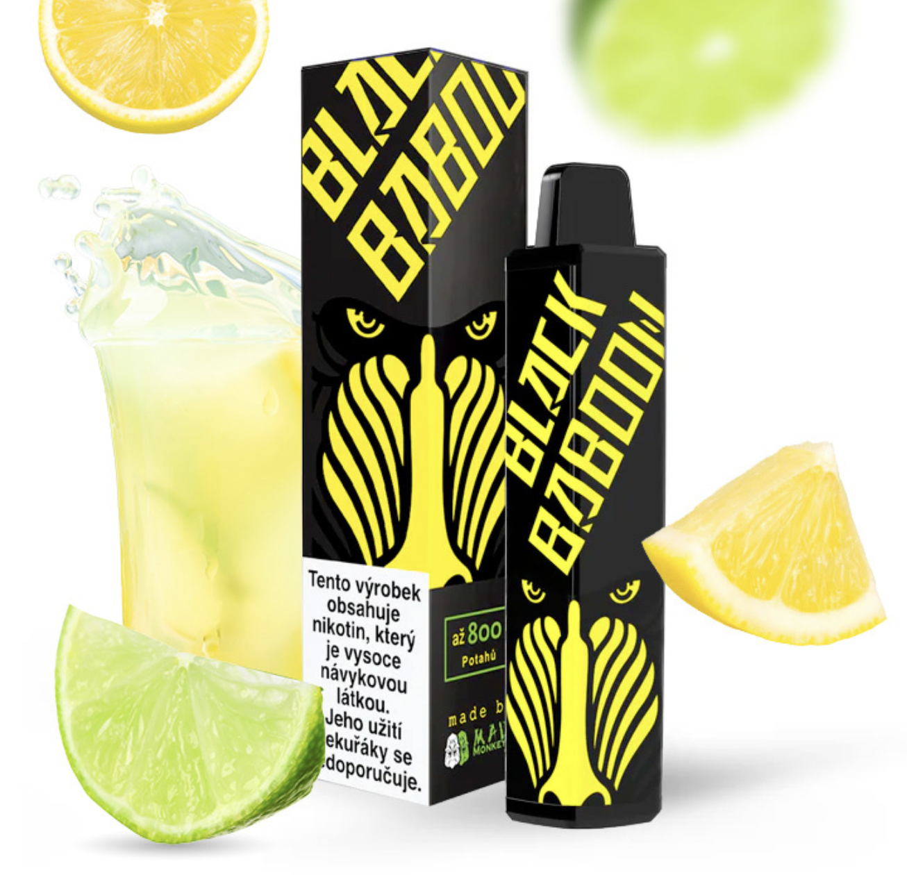 Black Baboon jednorázová e-cigareta - Limoncello DropZ (Citron, limetka) 16mg
