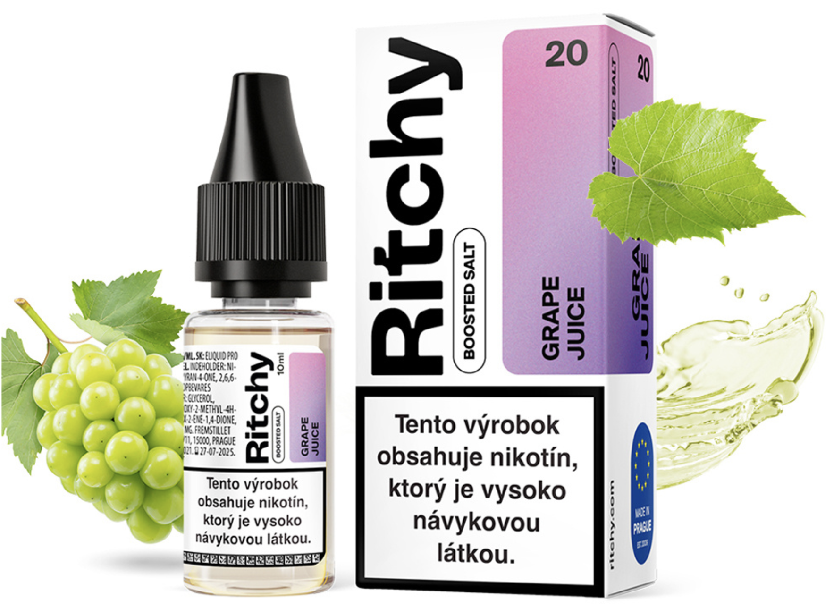 Ritchy Salt - Grape Juice (Hroznové víno) 10ml Obsah nikotinu: 10 mg Hroznové víno
