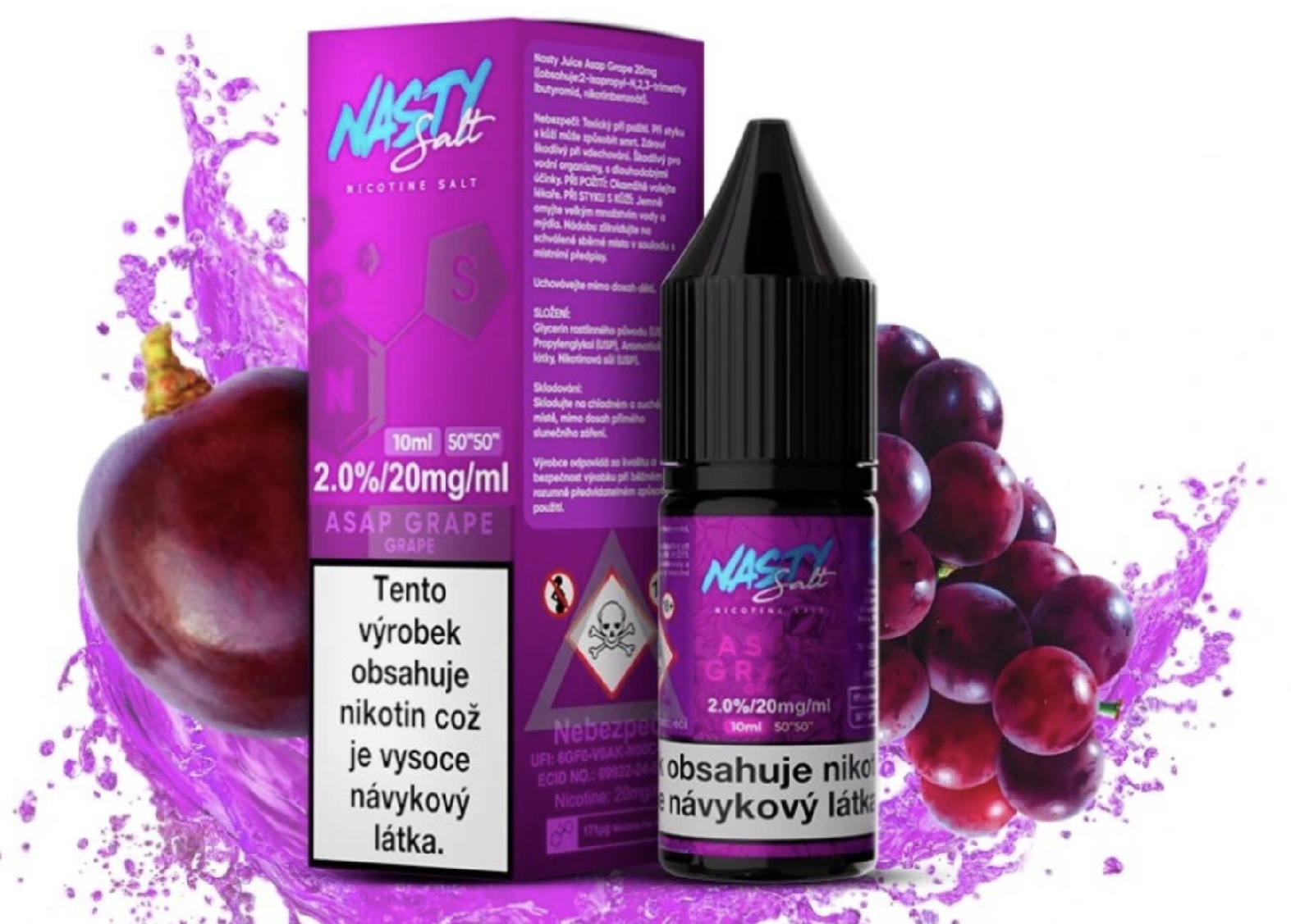 Nasty Juice Nasty LIQ Salt - Asap Grape (Hrozno) 20mg 10ml Citron a limetka