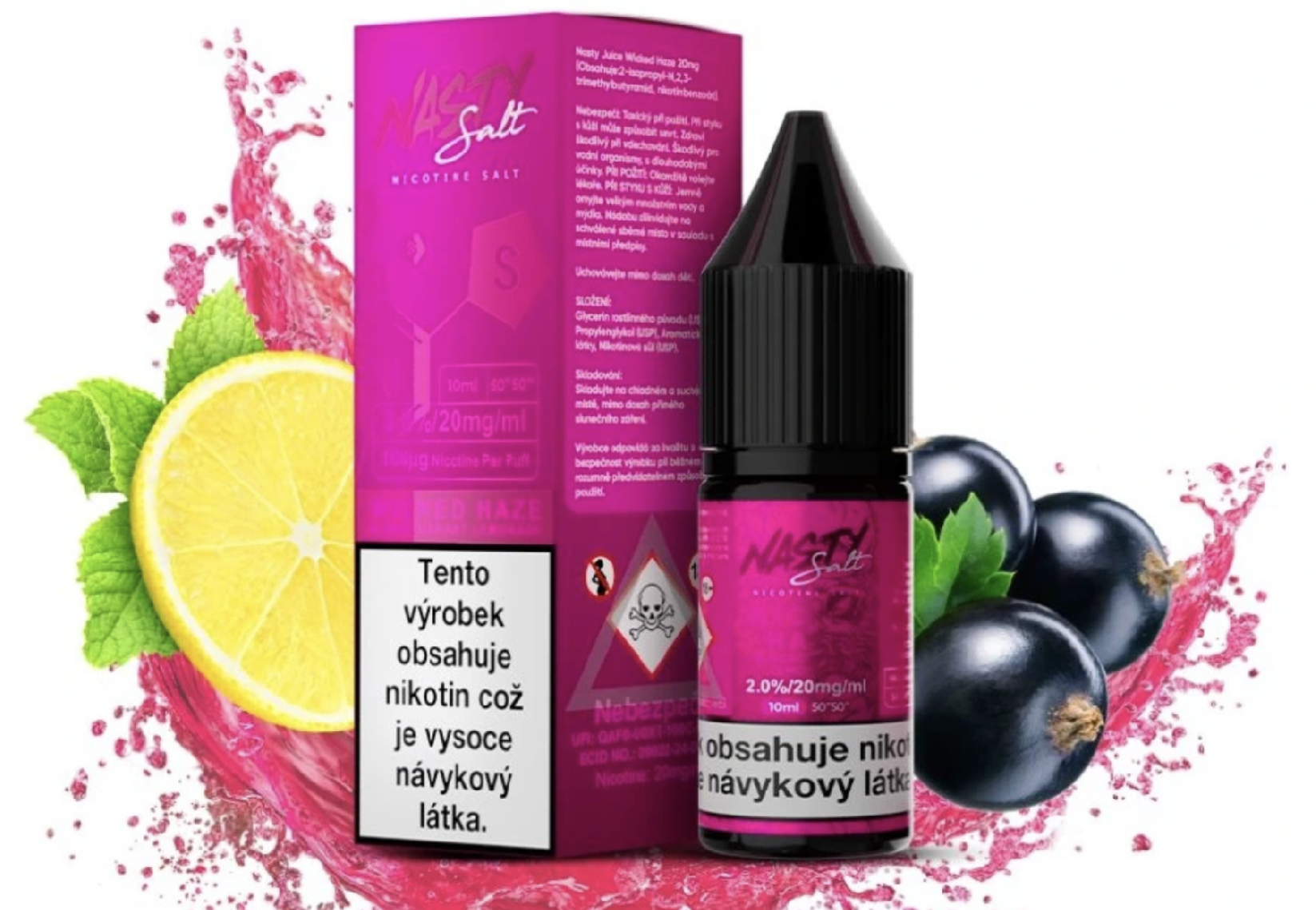 Nasty Juice Nasty LIQ Salt - Wicked Haze (Černý rybíz, citron) 20mg 10ml Citron a limetka