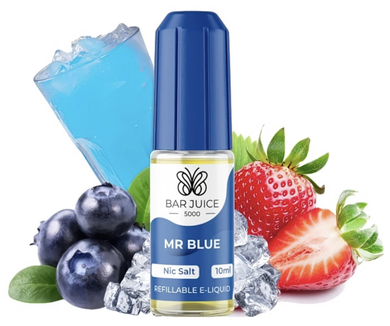 BAR JUICE 5000 Salt - Mr Blue (Chladivé lesní plody) 10ml Obsah nikotinu: 20 mg Chladivé lesní plody