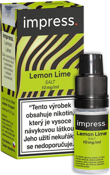 Imperia Impress Salt - Lemon Lime (Citron, limetka) 10ml Obsah nikotinu: 10 mg Citron, limetka