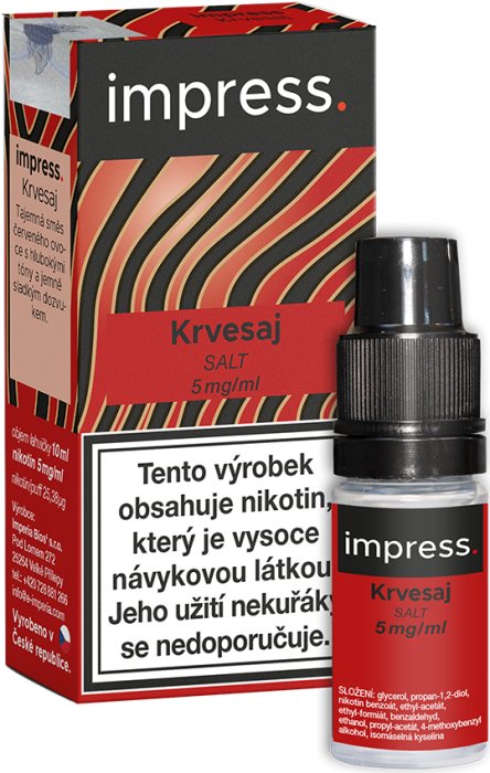 Imperia Impress Salt – Krvesaj (Červené lesní plody) 10ml Obsah nikotinu: 10 mg Citron, limetka