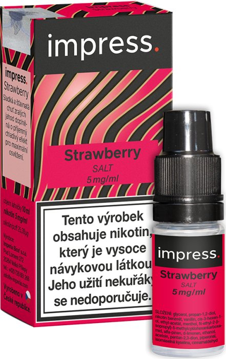 Imperia Impress Salt – Strawberry (Ledová jahoda) 10ml Obsah nikotinu: 10 mg Citron, limetka