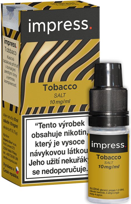 Imperia Impress Salt - Tobacco (Tradiční tabák) 10ml Obsah nikotinu: 10 mg Citron, limetka