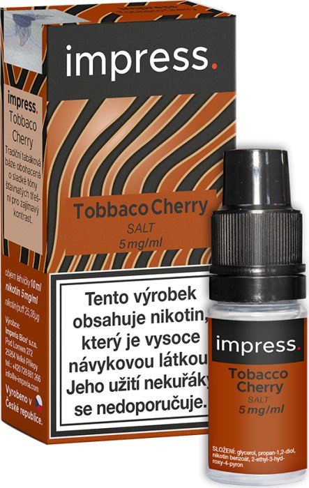Imperia Impress Salt – Tobacco Cherry (Tabák s třešní) 10ml Obsah nikotinu: 10 mg Citron, limetka