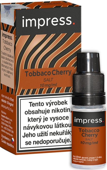 Imperia Impress Salt - Tobacco Cherry (Tabák s třešní) 10ml Obsah nikotinu: 10 mg Citron, limetka