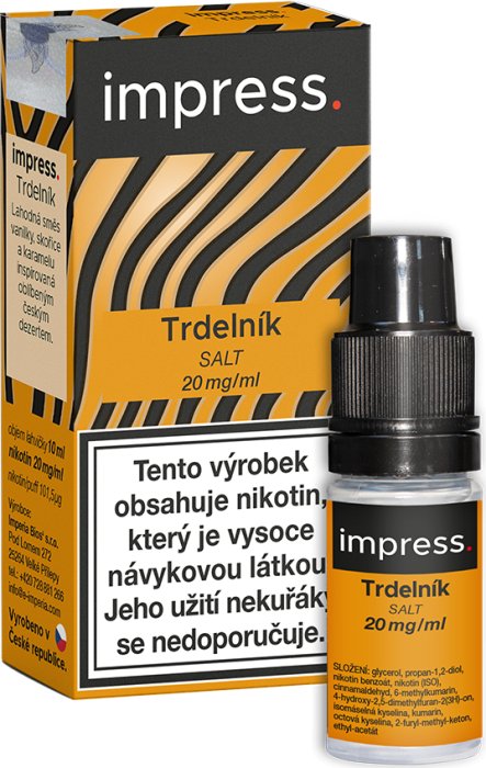 Imperia Impress Salt - Trdelník (Vanilka, skořice, karamel) 10ml Obsah nikotinu: 5 mg Citron, limetka (obrázek 3)