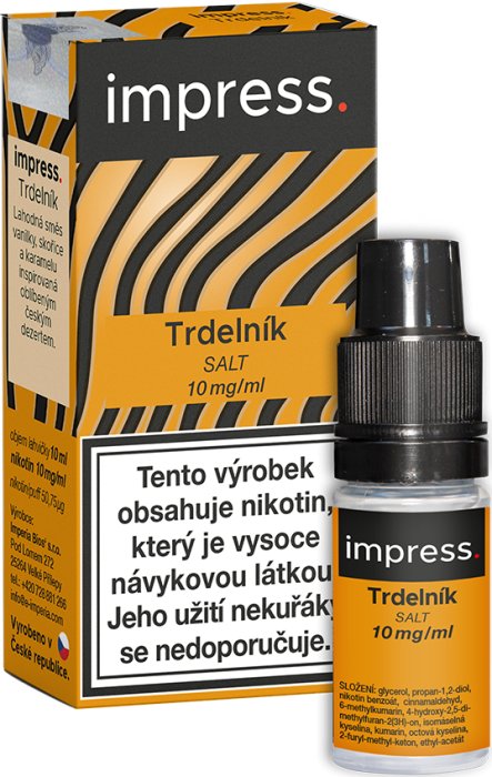 Imperia Impress Salt – Trdelník (Vanilka, skořice, karamel) 10ml Obsah nikotinu: 5 mg Citron, limetka
