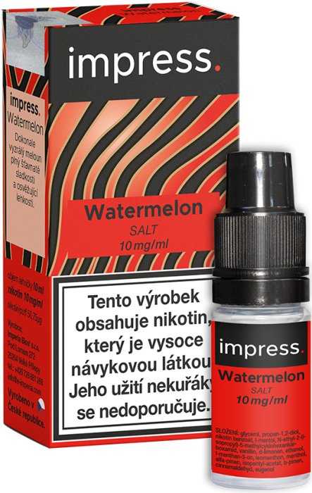 Imperia Impress Salt - Watermelon (Vodní meloun) 10ml Obsah nikotinu: 10 mg Citron, limetka