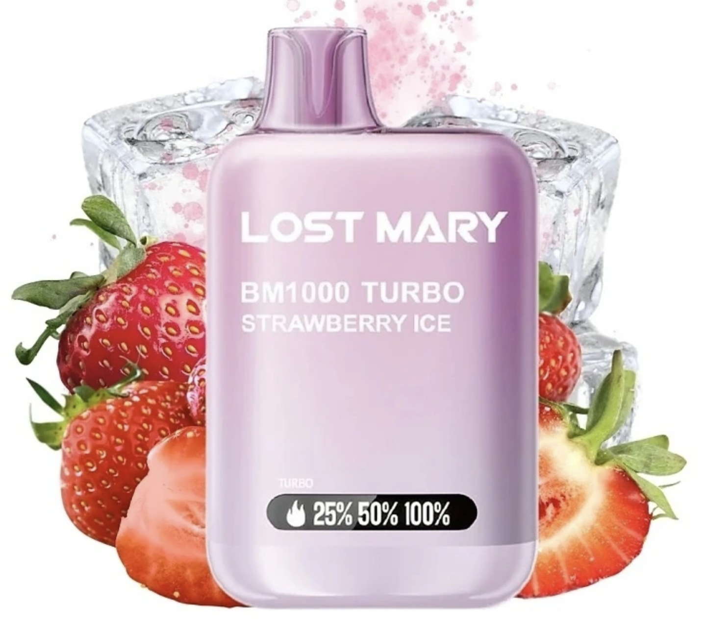 Lost Mary BM1000 Turbo jednorázová e-cigareta - Strawberry ICE (Ledová jahoda) 20mg