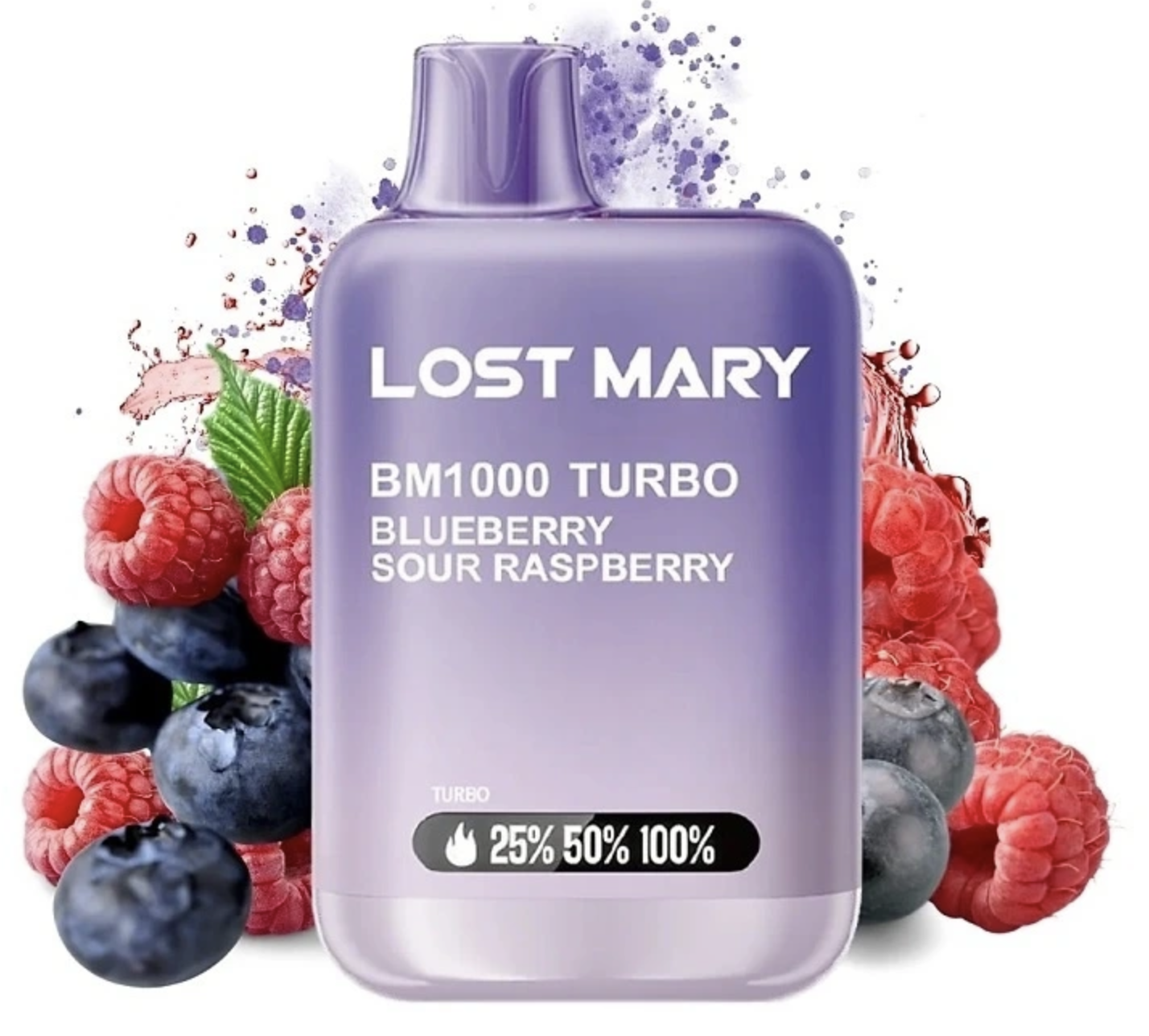 Lost Mary BM1000 Turbo jednorázová e-cigareta - Blueberry Sour Raspberry (Borůvka, malina) 20mg