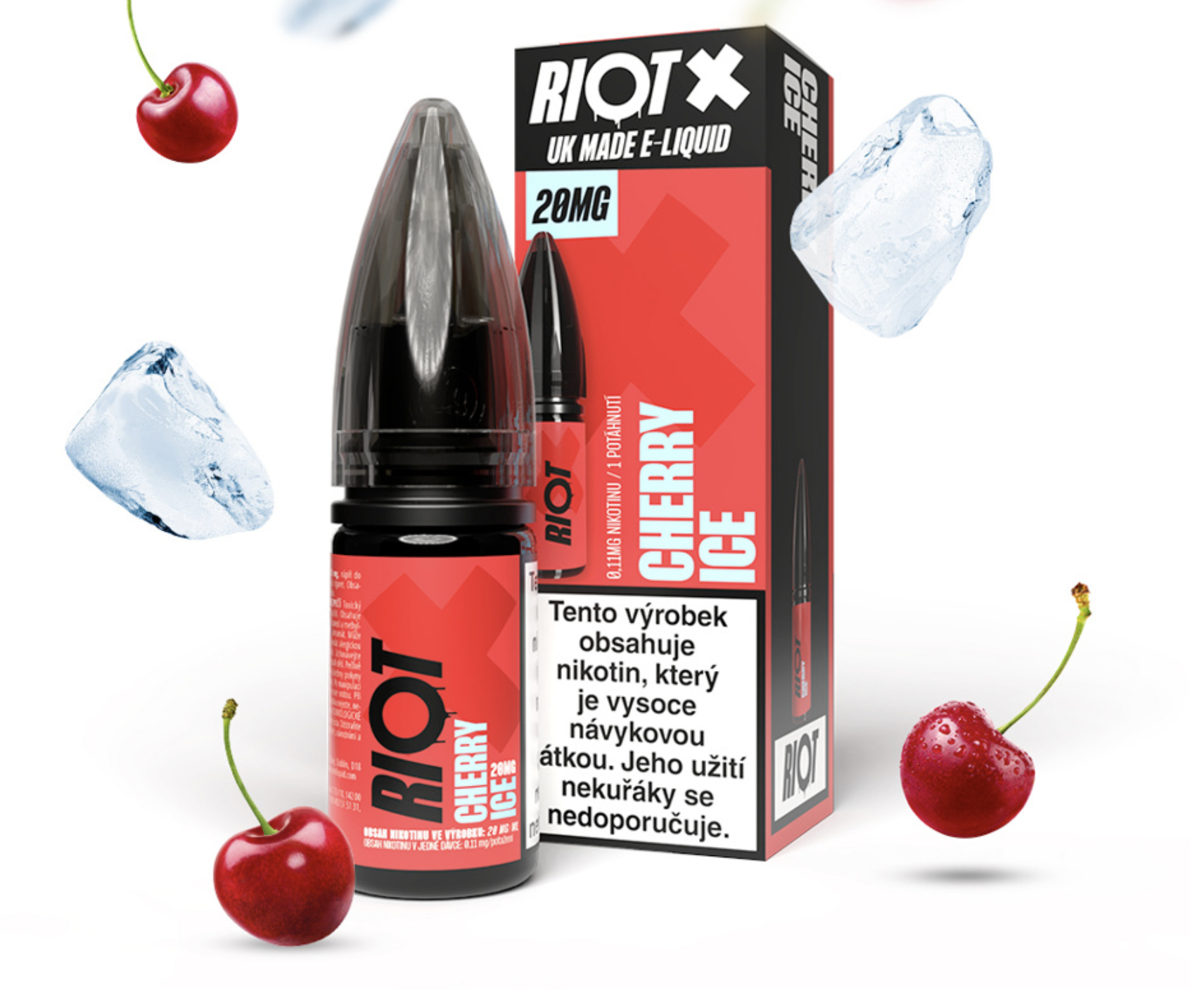 RIOT X Salt Cherry Ice (Ledová třešeň) 10ml Obsah nikotinu: 20 mg