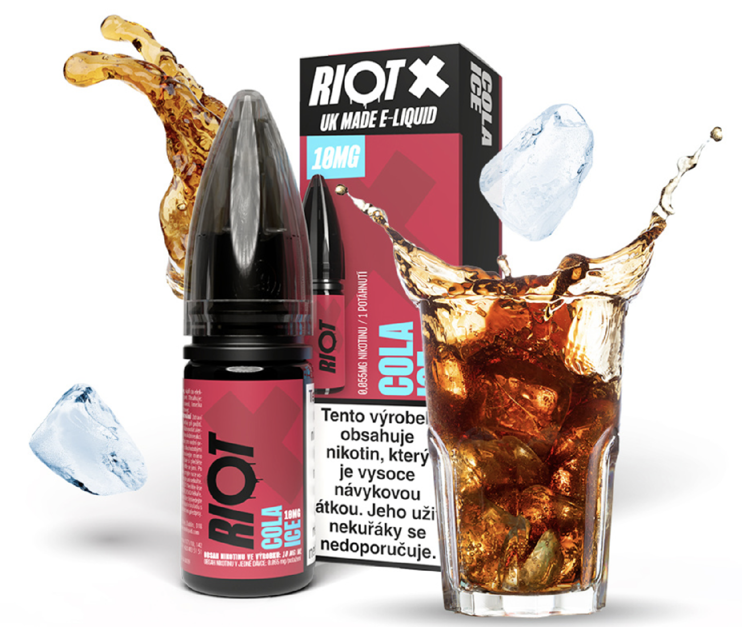 RIOT X Salt Cola Ice (Ledová cola) 10ml Obsah nikotinu: 10 mg