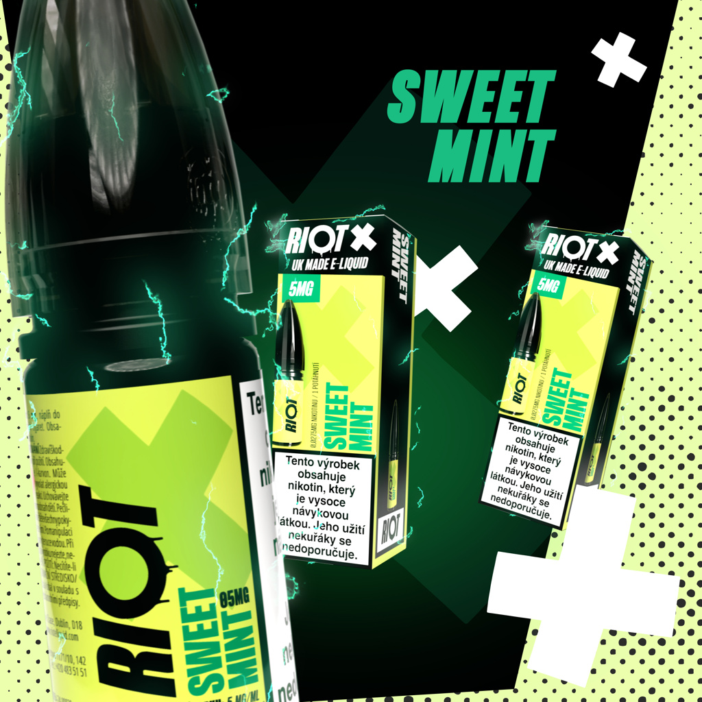 RIOT X Salt Sweet Mint (Jemná máta) 10ml Obsah nikotinu: 5 mg (obrázek 4)