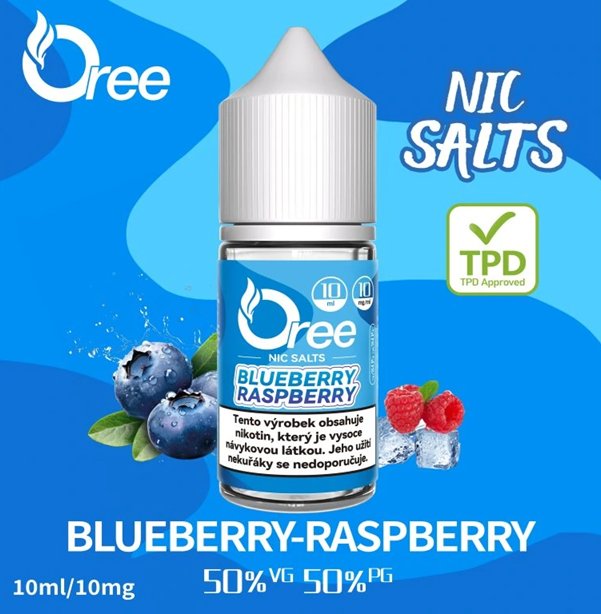 Levně OREE Salt - Blueberry Raspberry (Borůvka a malina) 10ml Obsah nikotinu: 10 mg