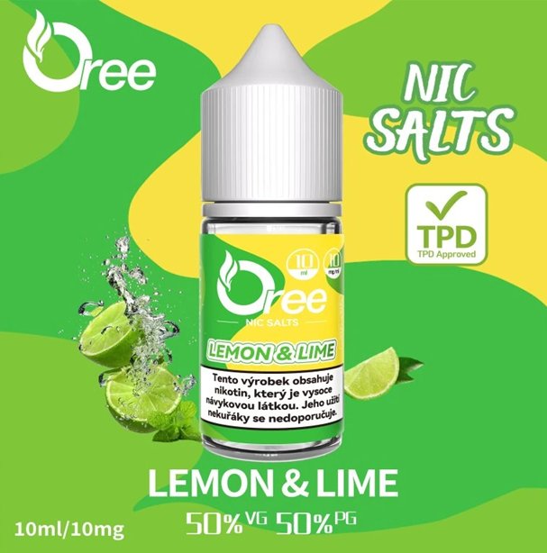 Levně OREE Salt - Lemon & Lime (Citron, limetka) 10ml Obsah nikotinu: 10 mg