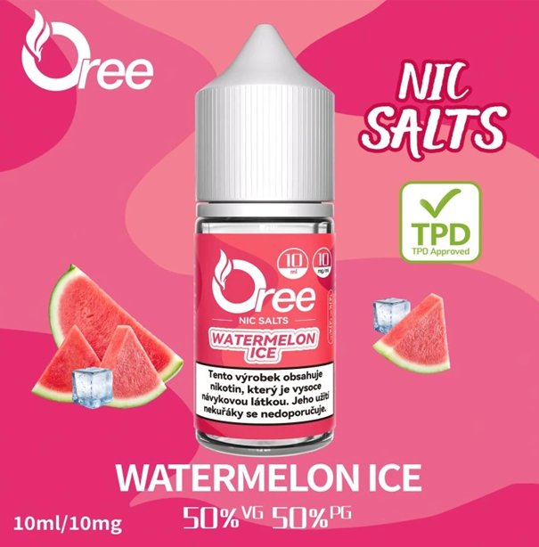Levně OREE Salt - Watermelon Ice (Chladivý meloun) 10ml Obsah nikotinu: 10 mg