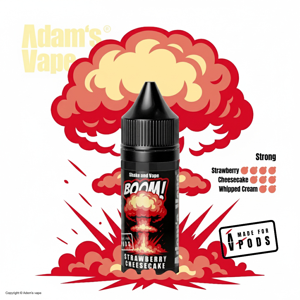 Adams Vape Příchuť Adam's Vape Boom S&V: Strawberry Cheesecake (Jahodový cheesecake) 5ml