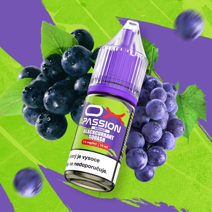 e-liquid OXVA OX PASSION Salts – Blackcurrant Squash (Černý rybíz, borůvka) 10ml Obsah nikotinu: 10 mg Černý rybíz, borůvka