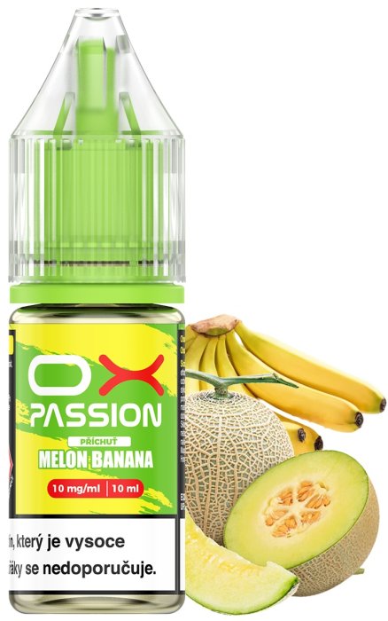 e-liquid OXVA OX PASSION Salts - Melon Banana (Meloun, banán) 10ml Obsah nikotinu: 10 mg Meloun, banán