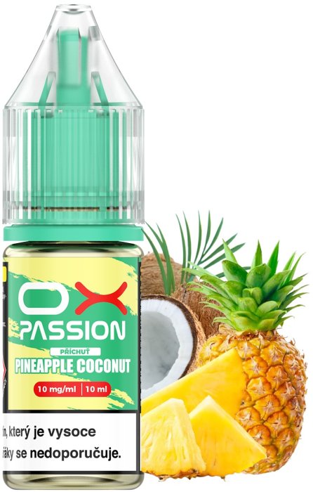 e-liquid OXVA OX PASSION Salts - Pineapple Coconut (Ananas, kokos) 10ml Obsah nikotinu: 10 mg Ananas, kokos