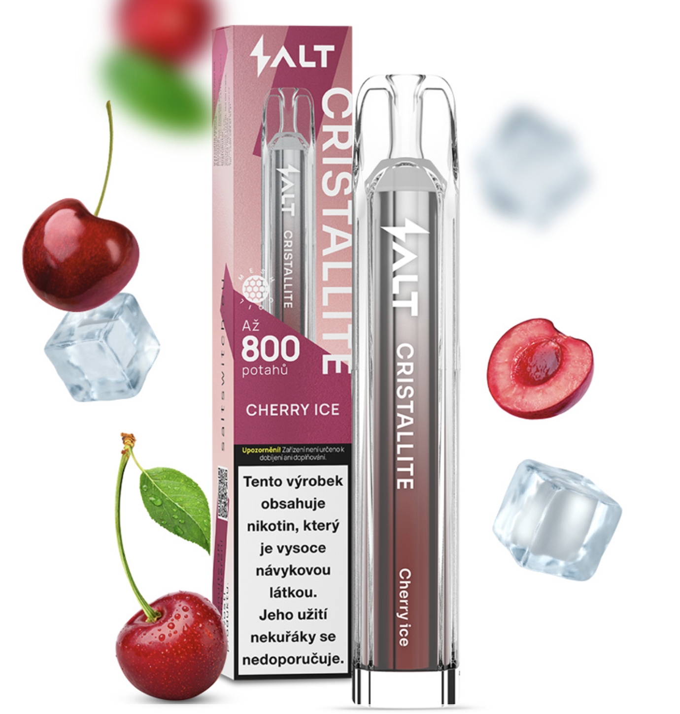 ProVape Salt Cristallite jednorázová e-cigareta - Cherry Ice (Chladivá třešeň) 20mg