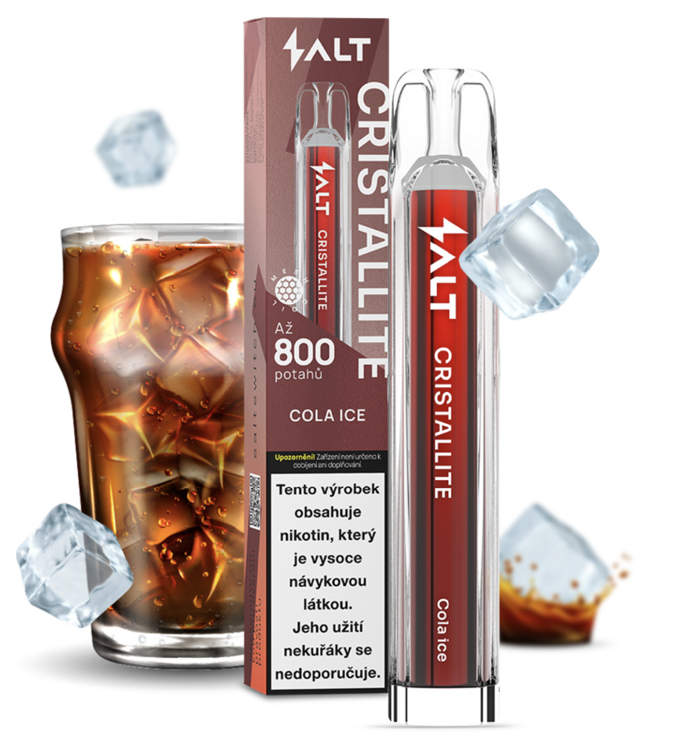 ProVape Salt Cristallite jednorázová e-cigareta - Cola Ice (Cola s ledem) 20mg