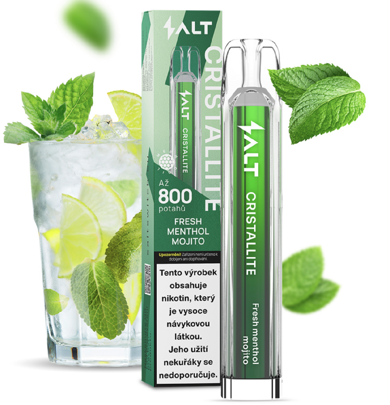 ProVape Salt Cristallite jednorázová e-cigareta - Fresh Menthol Mojito (Mojito) 20mg