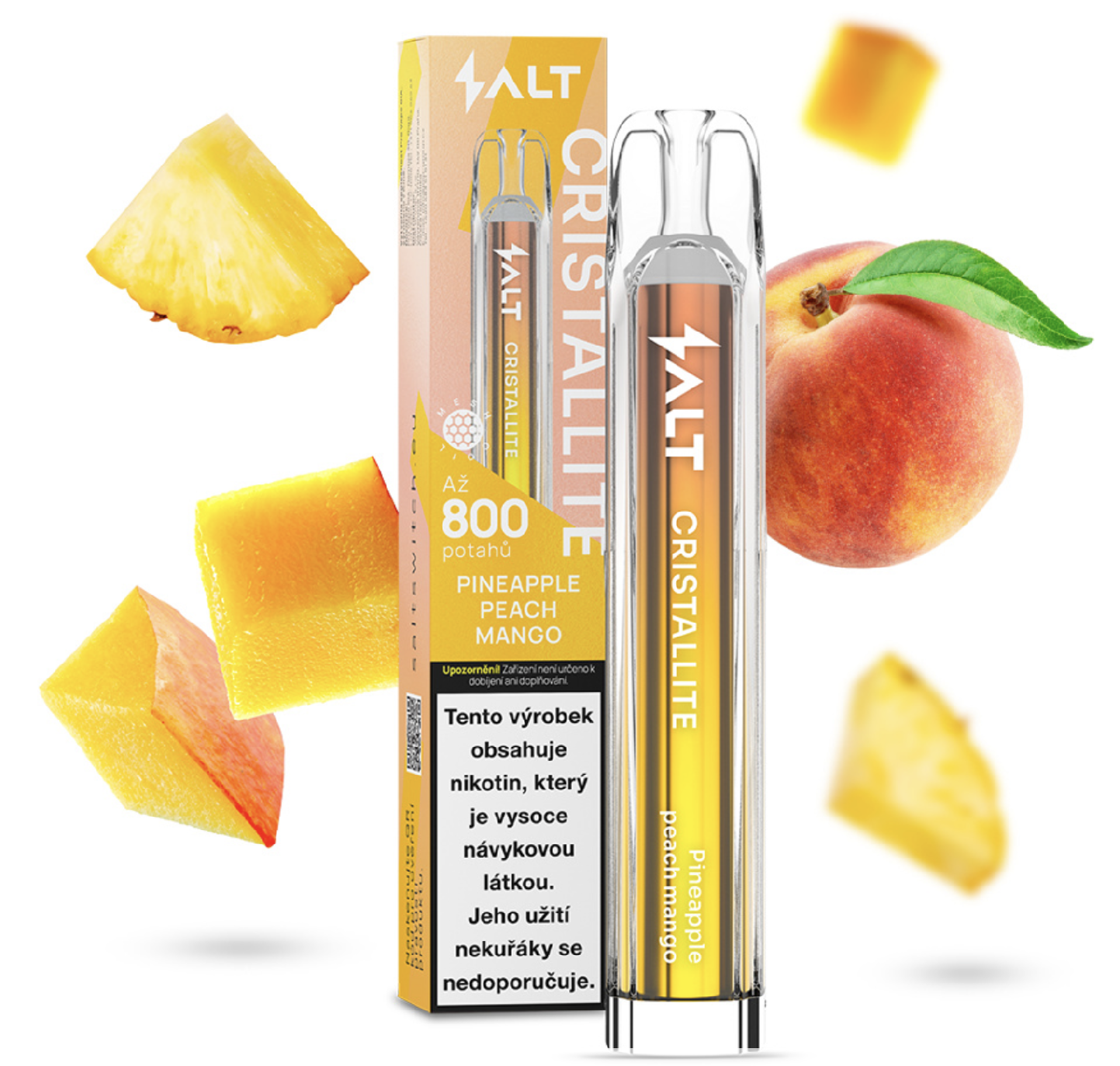 ProVape Salt Cristallite jednorázová e-cigareta - Pineapple Peach Mango (Ananas, broskev, mango) 20mg