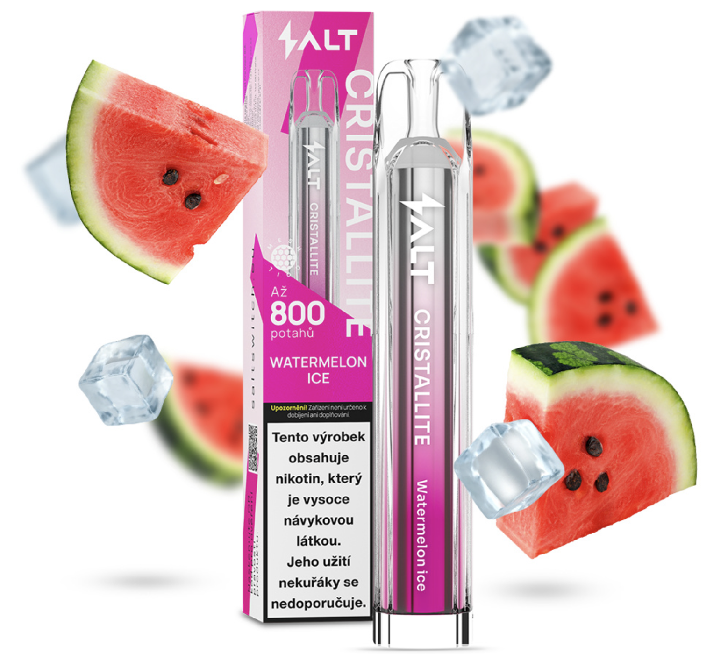 ProVape Salt Cristallite jednorázová e-cigareta - Watermelon Ice (Chladivý meloun) 20mg