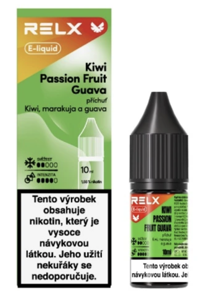e-liquid RELX – Kiwi Passion Fruit Guava (Kiwi, marakuja, guava) 10ml 18mg Citron, limetka