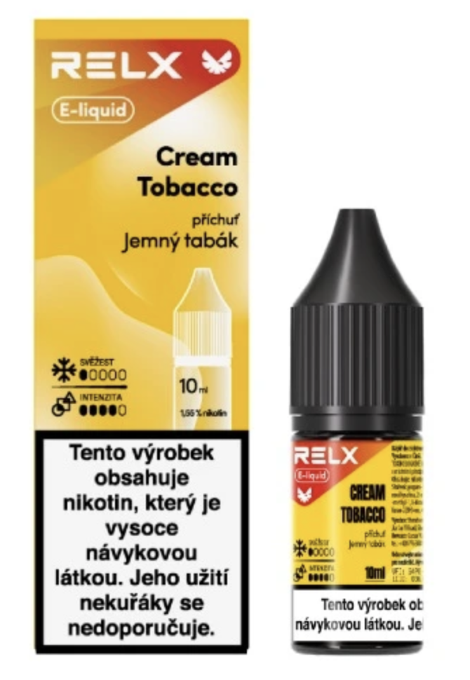 e-liquid RELX – Cream Tobacco (Jemný tabák) 10ml 18mg Citron, limetka
