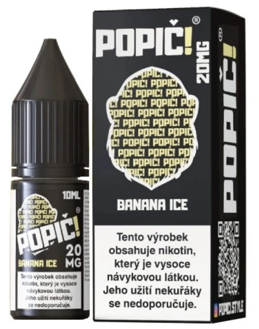 e-liquid POPIČ! Salt – Banana Ice (Chladivý banán) 10ml 20mg Chladivá borůvka