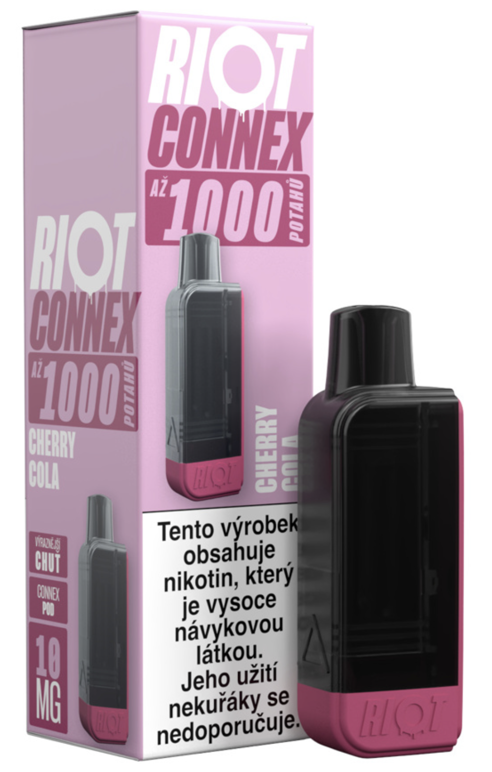 RIOT Connex 1000 předplněná kapsle (Cherry Cola) Obsah nikotinu: 10 mg Třešeň a ledová modrá tříšť