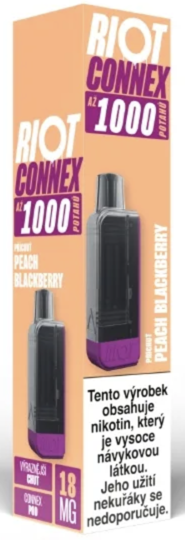 RIOT Connex 1000 předplněná kapsle (Peach Blackberry) 18mg Třešeň a ledová modrá tříšť
