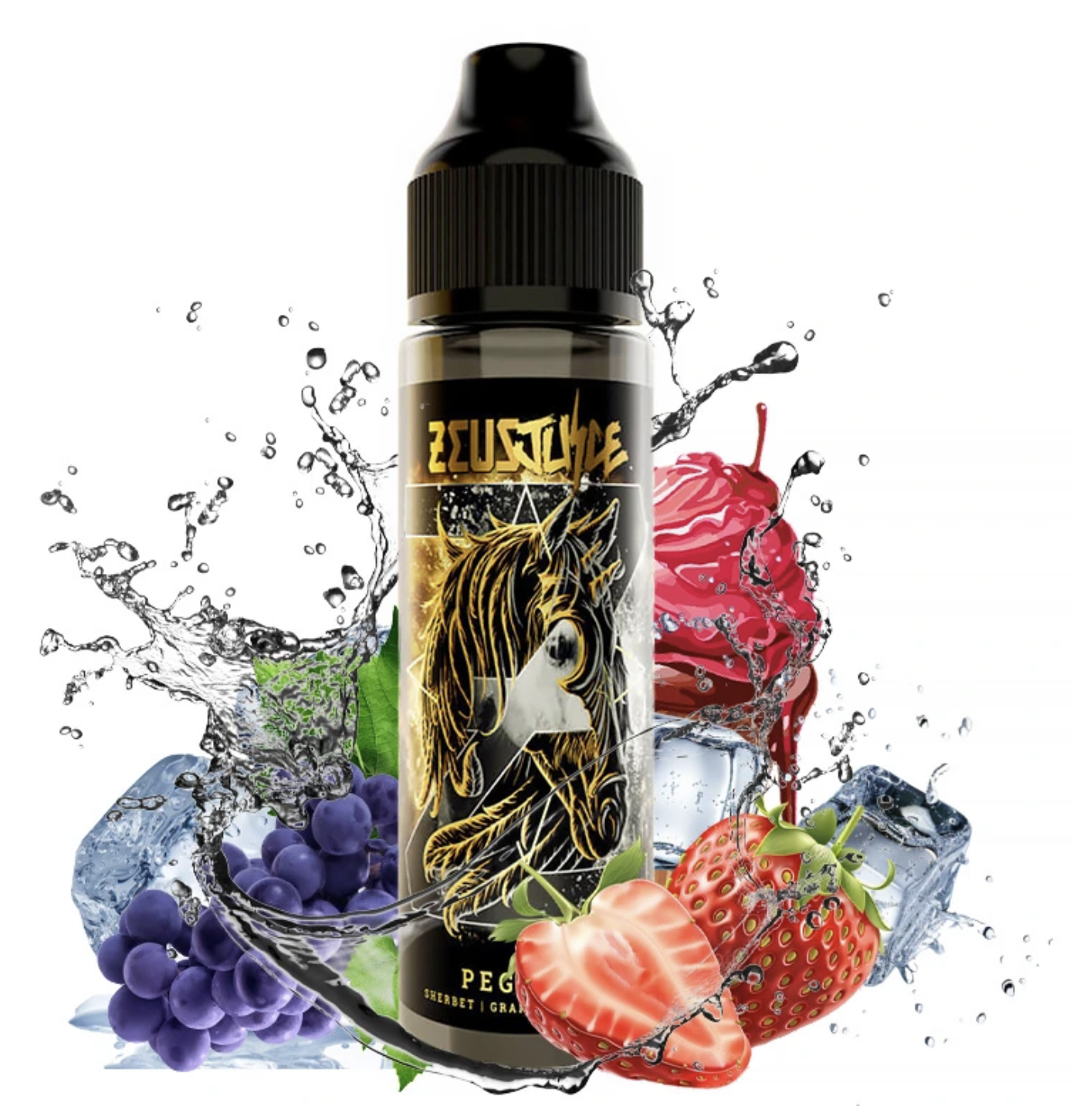 Příchuť Zeus Juice S&V: Pegasus (Hrozno, jahoda, led) 10ml
