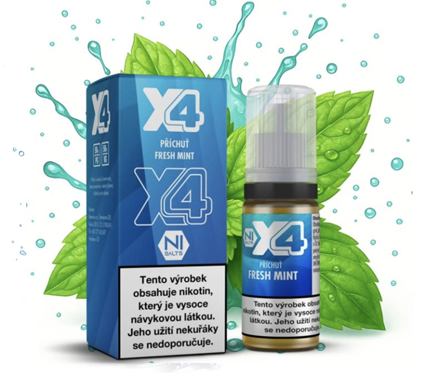 X4 Bar Juice Salt Fresh Mint (Máta) 10ml Obsah nikotinu: 10 mg