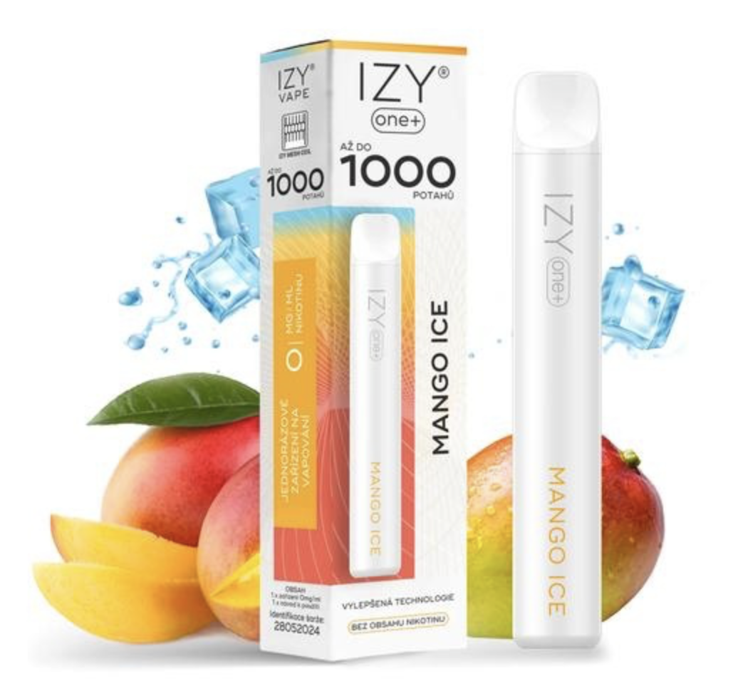 IZY VAPE IZY ONE+ jednorázová e-cigareta - Mango Ice (Ledové mango) 0mg
