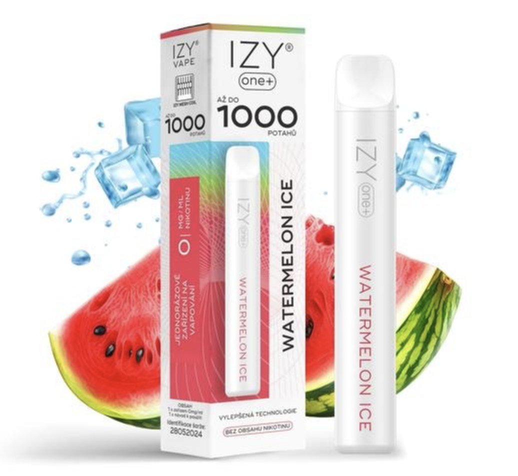 IZY VAPE IZY ONE+ jednorázová e-cigareta - Watermelon Ice (Ledový meloun) 0mg