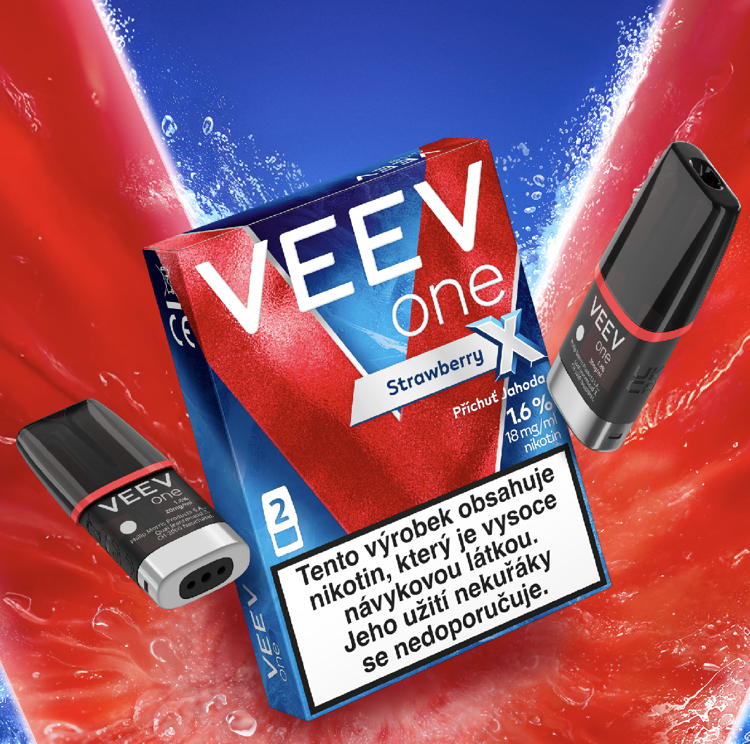 VEEV ONE X náplň Strawberry 18mg – 2ks Hrozny