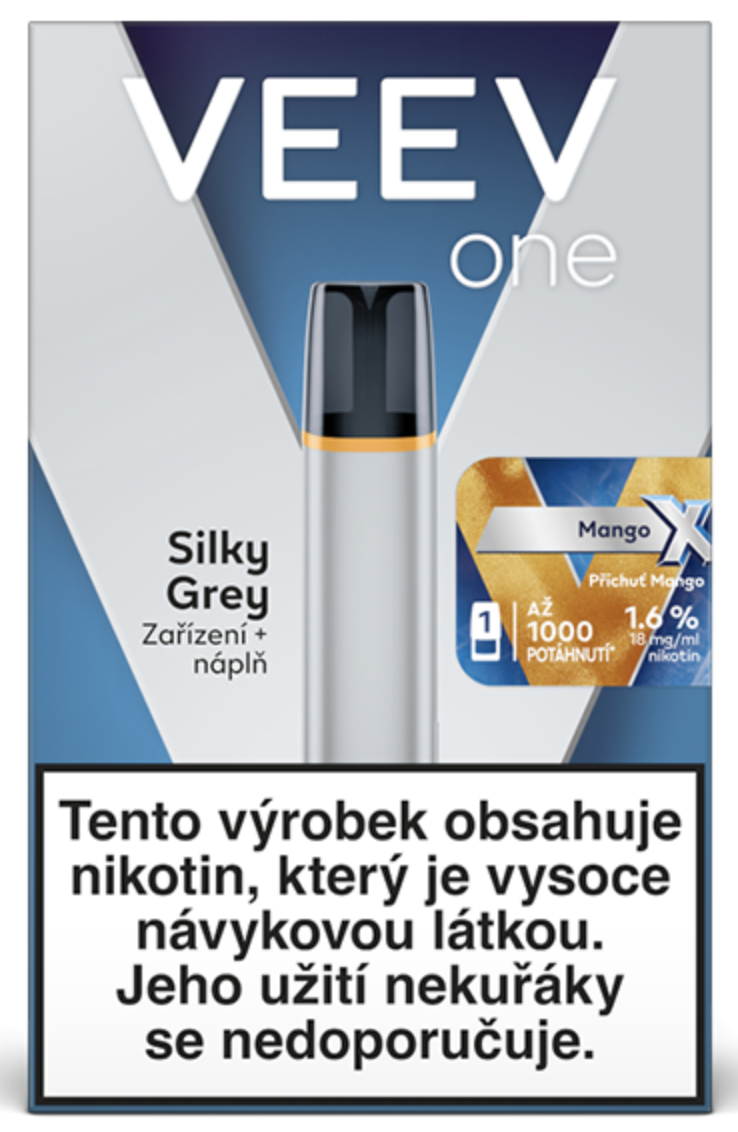 VEEV ONE X Silky Grey Starter Kit Mango 18mg 1ks